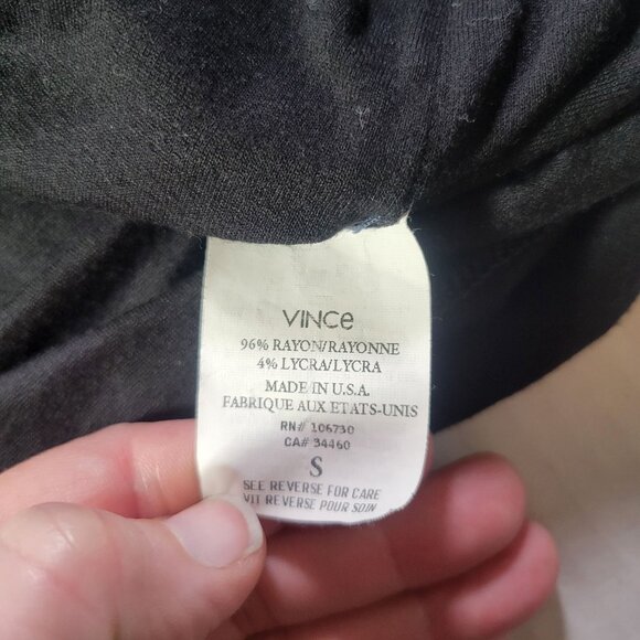 Vince Black Short-Sleeve Elastic Waist Rayon Blend Dress Size S - Picture 3 of 5